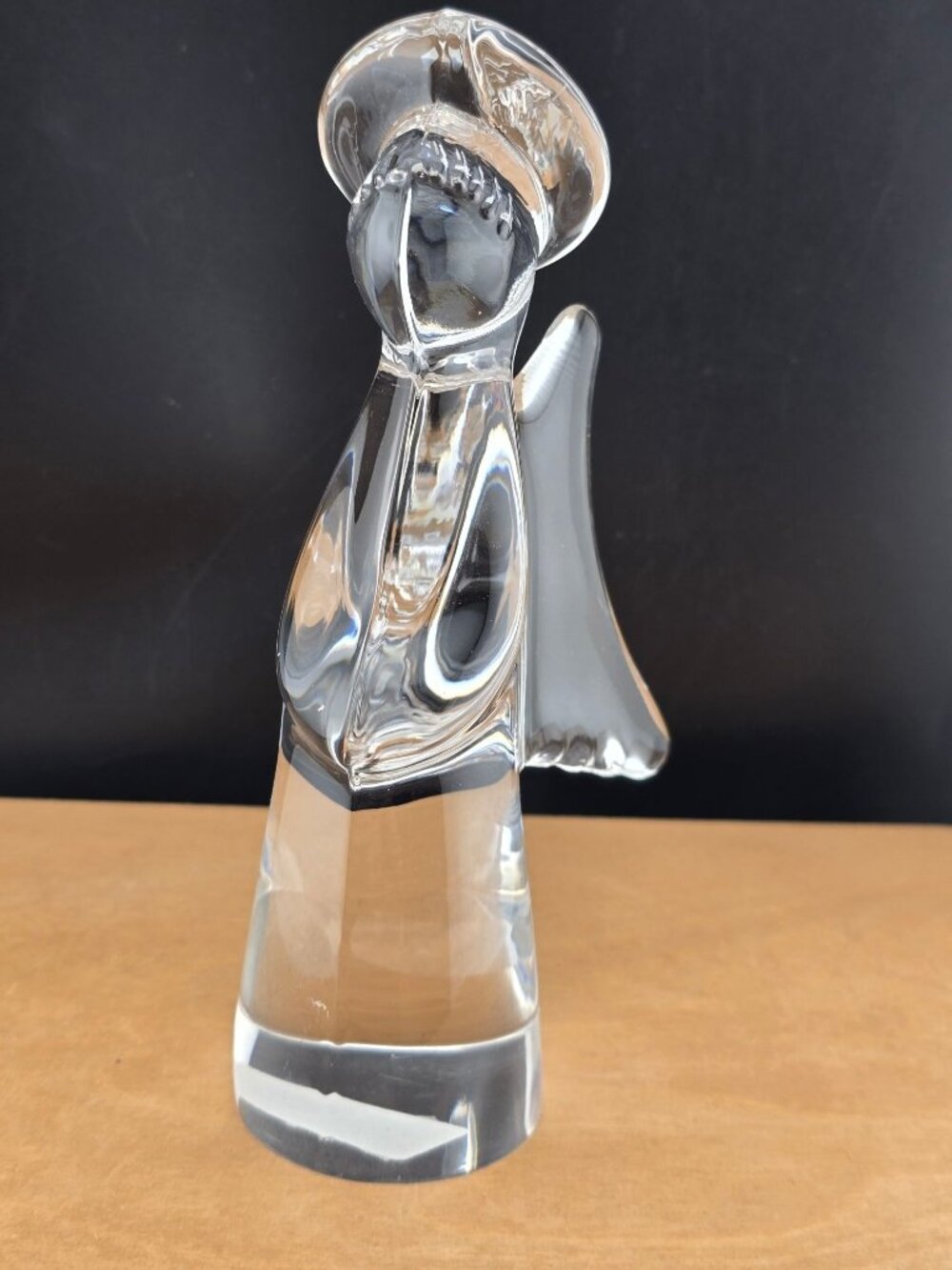Tuscany Collection Lead Crystal Angel Figurine 7" Tall With Halo And Wings
